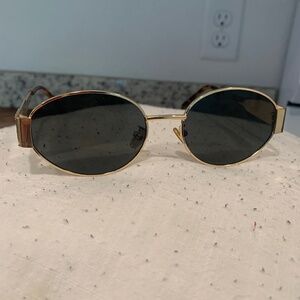 Celine CL40235U Triomphe Metal Gold Green